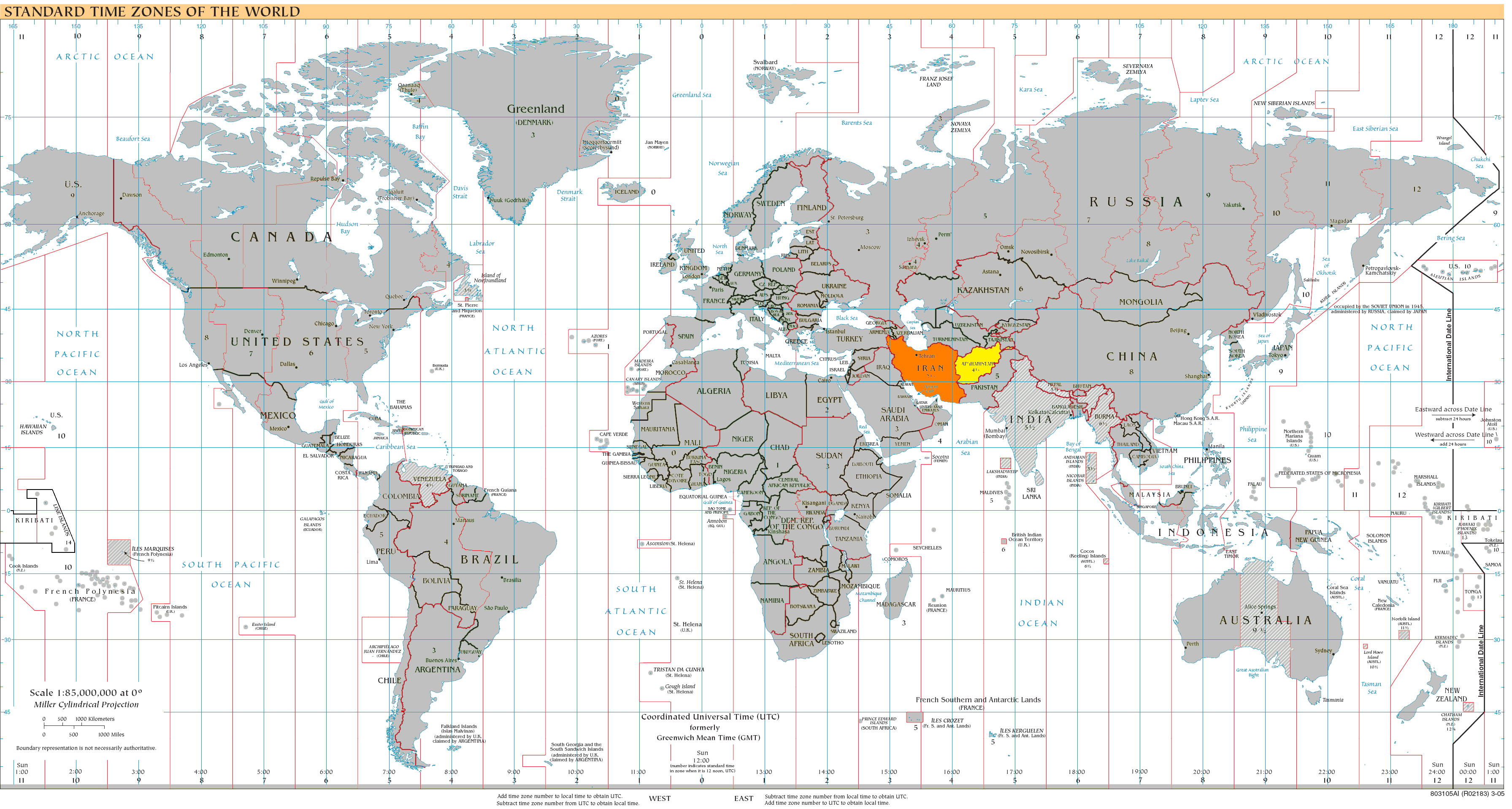 afghanistan time zones map